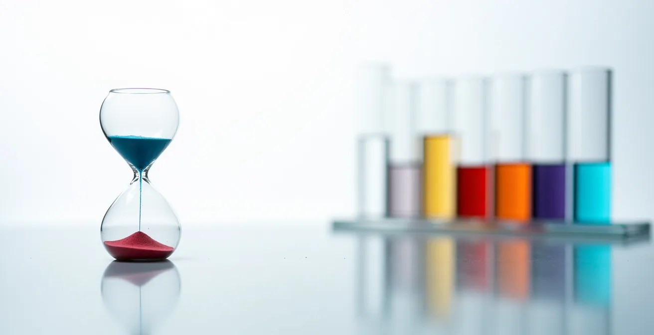 Graphique temporel montrant l'évolution des concentrations de substances dans le sang