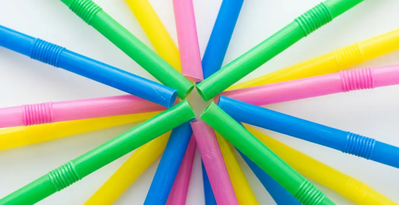 Kit de pailles colorées à usage unique pour réduction des risques