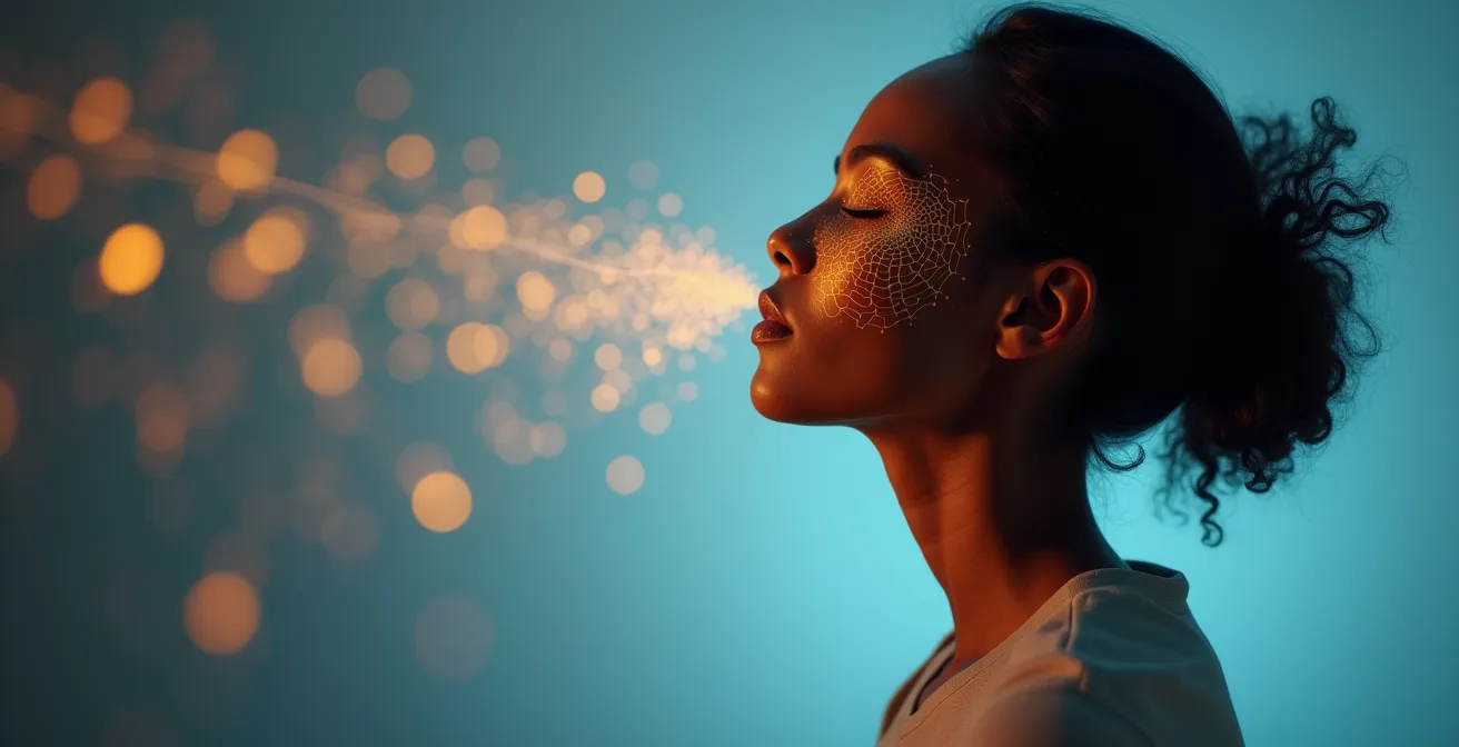 Représentation symbolique des connexions neuronales se renforçant pendant une thérapie