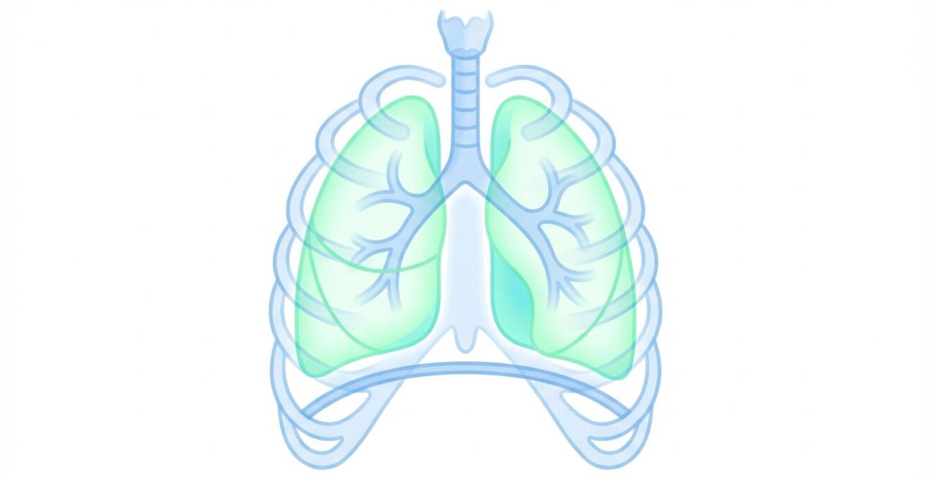Illustration simplifiée du système respiratoire montrant l'absorption du CBD