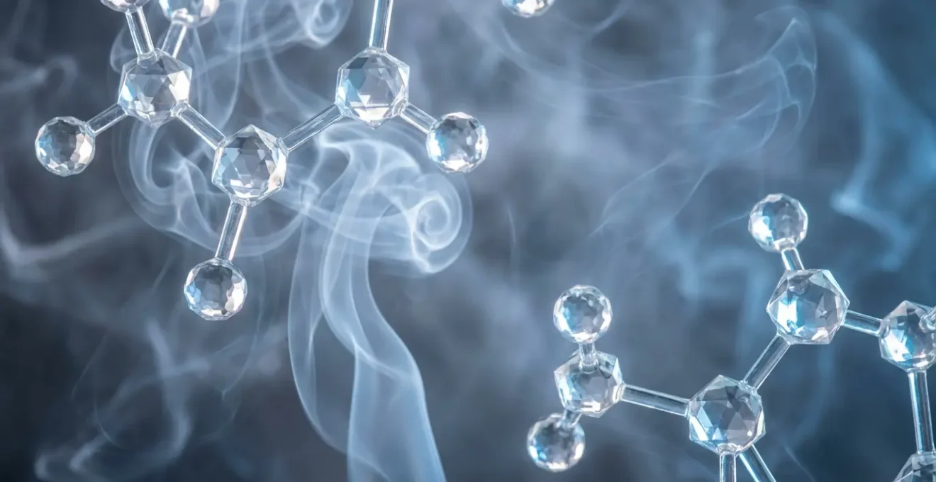 Composition chimique de la vapeur avec molécules de propylène glycol et glycérine végétale dans les alvéoles pulmonaires